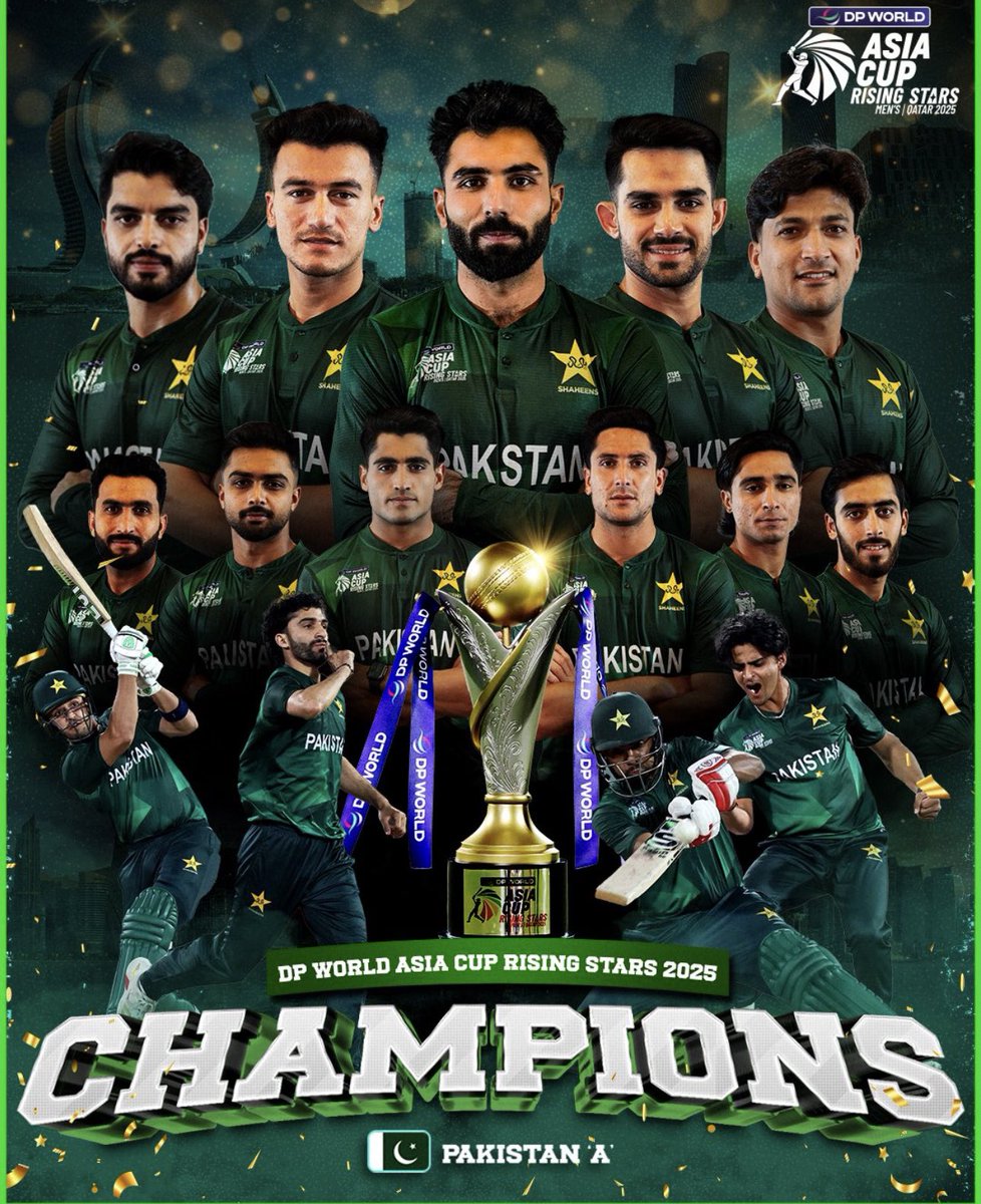 Congratulations to Pakistan Shaheens on winning the ACC Men’s Emerging Asia Cup final! A complete all-round performance with great bowling throughout the tournament. The bright future of these young talents is clear, long way to go, but the dedication and hunger they’re showing