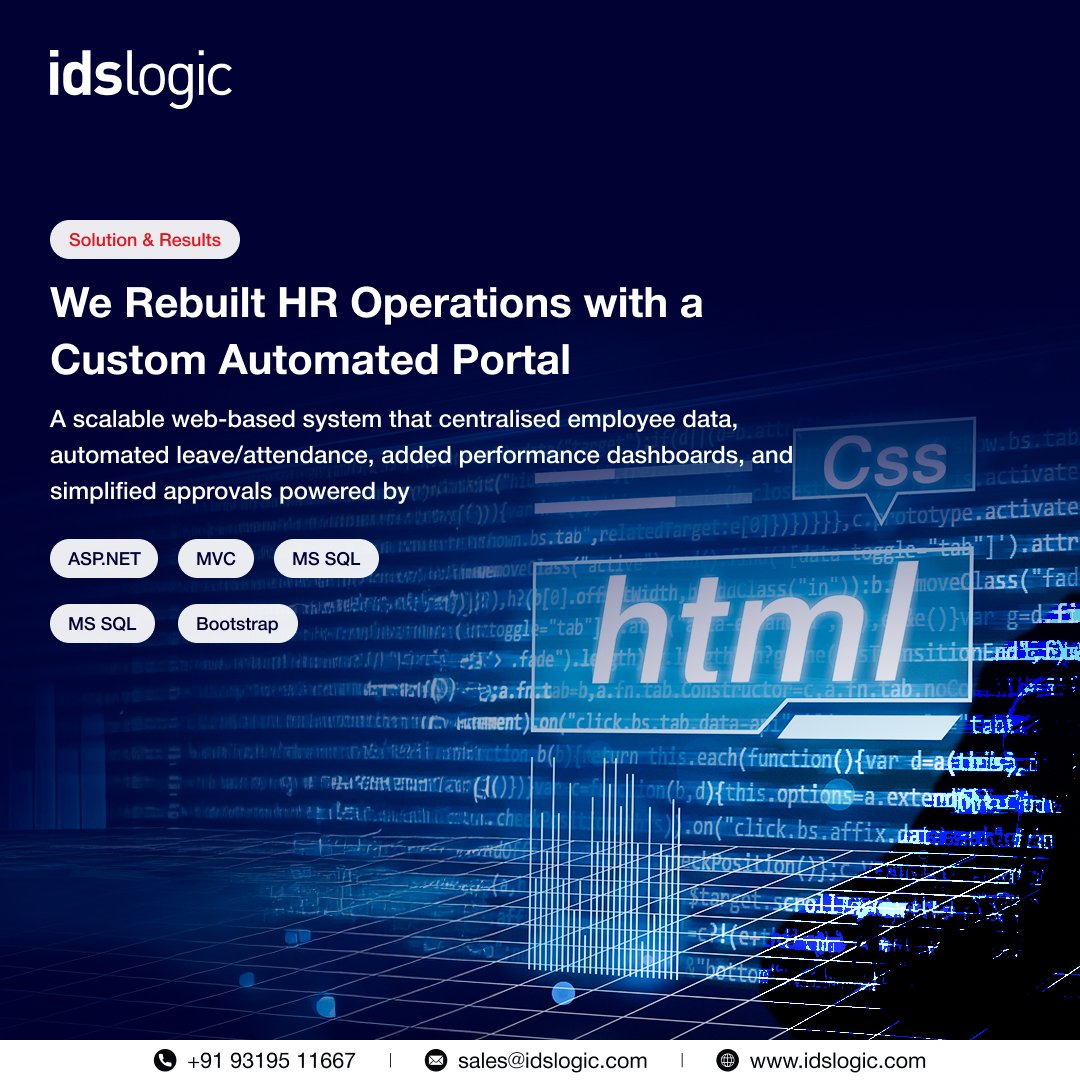 idslogic's tweet image. iOPEX Technologies transformed HR mgmt with IDS Logic&apos;s custom digital portal. Automated processes, centralized emp data, smarter insights. Boosted accuracy, efficiency &amp;amp; EX.

🔗 Full CS: idslogic.com/case-study/iop…

#CaseStudy #HRTech #Automation #DigitalTransformation