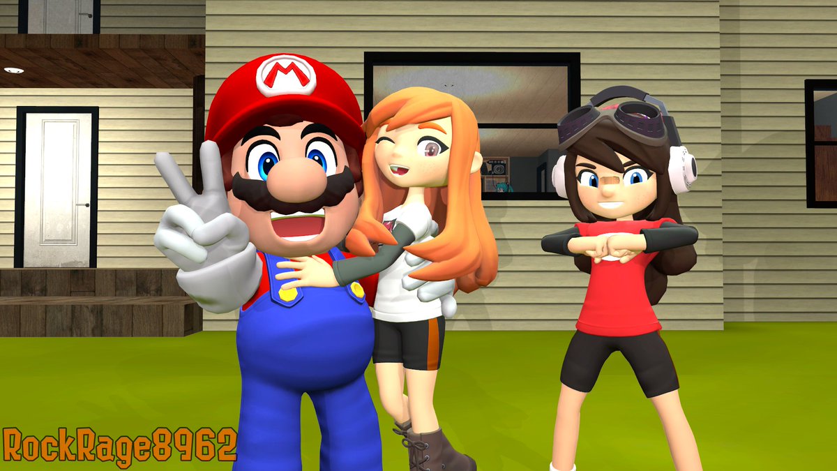 #SMG4 And here's part four featuring the Spletzer family consisting of Mario, Meggy and their daughter Megan. There's one final render coming featuring the individual families, though it won't be for a while. It'll be Axol x Melony themed.