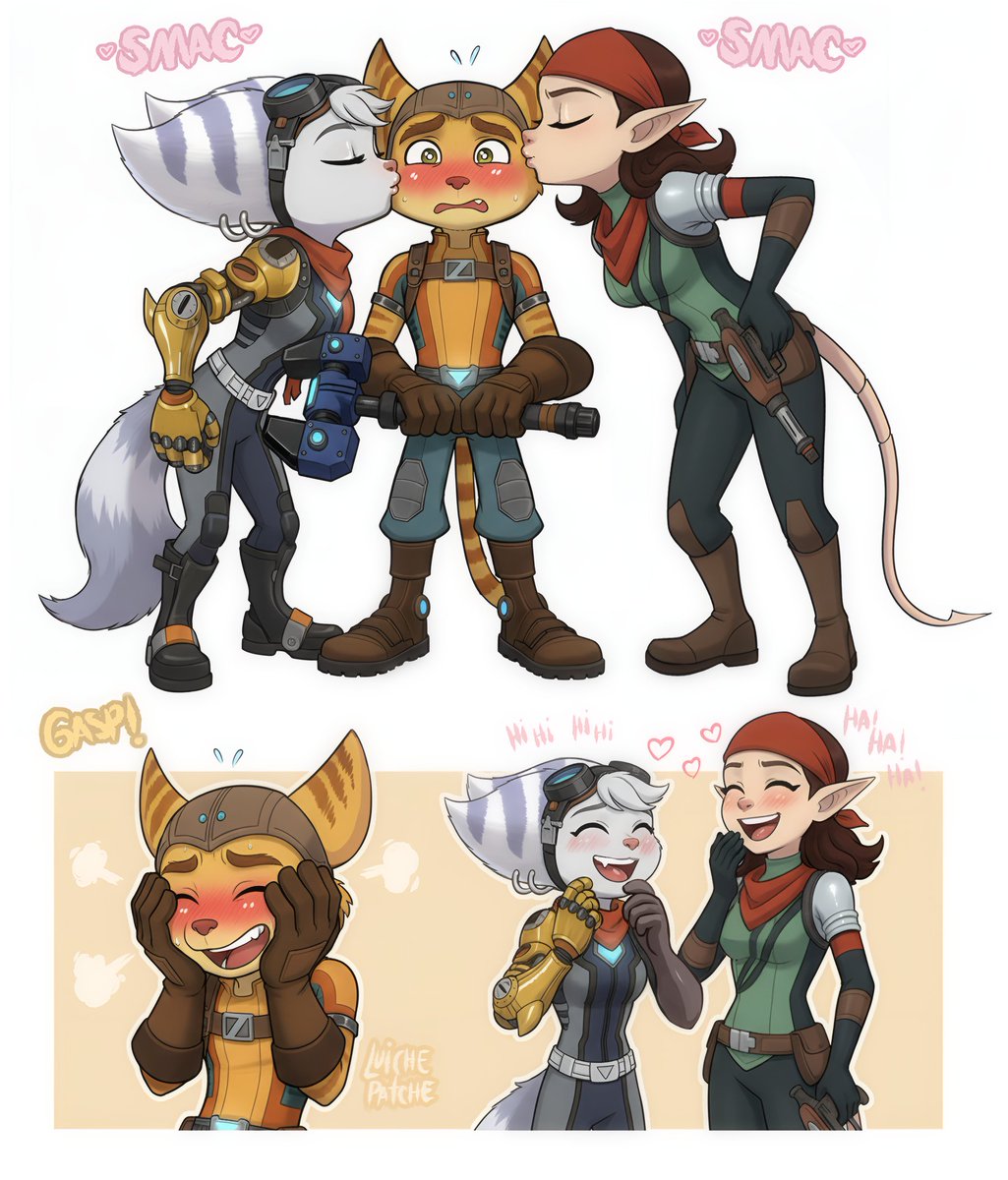 (commission)
Ratchet isn't used to all this pampering haha.
#RatchetAndClank #ratchetandclankriftapart #cute #kiss
