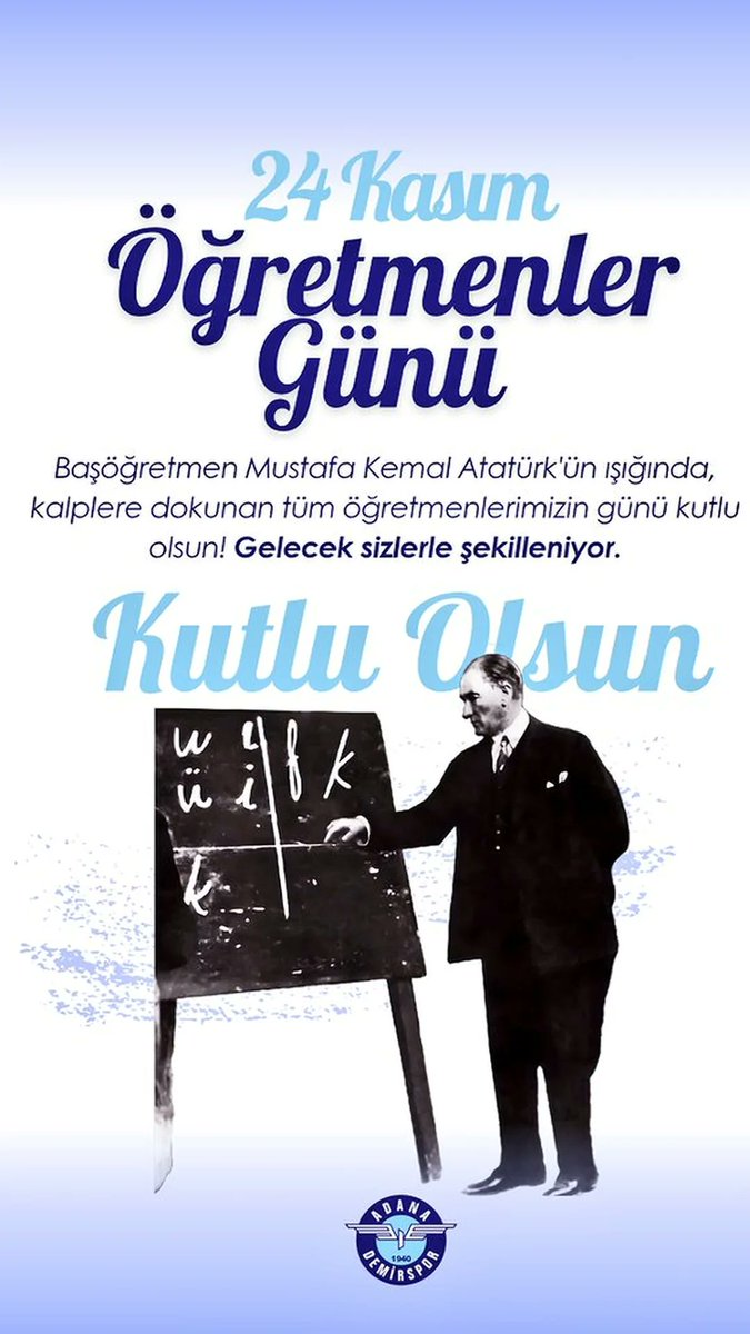 Başöğretmen Mustafa Kemal Atatürk'ün ışığında‚ kalplere dokunan tüm öğretmenlerimizin günü kutlu 
Olsun Gelecek sizlerle şekilleniyor.
#24kasım #öğretmenler #günükutluolsun