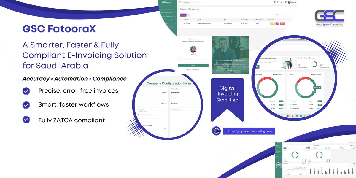 SEO_Expert_Andy's tweet image. GSC FatooraX — A Smarter, Faster, Fully Compliant Future of E-Invoicing in Saudi Arabia - greyspacecomputing.com/gsc-fatoorax-a…

#FatooraX #EInvoicing #EWorkflows #ZATCACompliance
