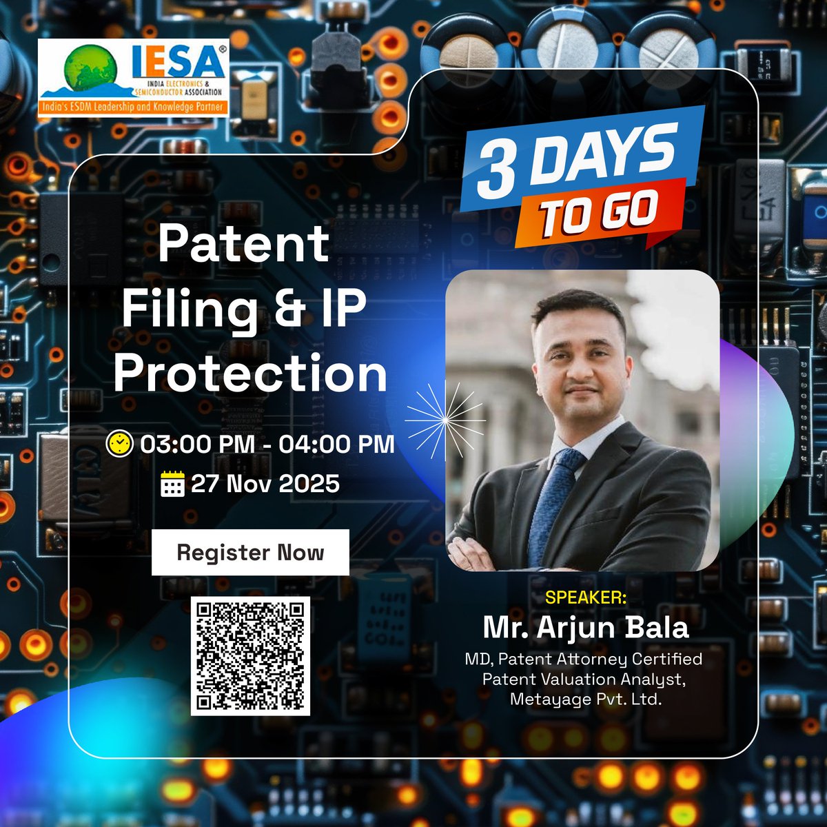 iesaonline's tweet image. Are you ready to unlock the essentials of #PatentFiling &amp;amp; #IPProtection for your #Startup?

@GoI_MeitY @SemiconIndia

#IESAStartupMitra #IESAforStartups #ThinkIPThinkGrowth

linkedin.com/posts/iesaonli…