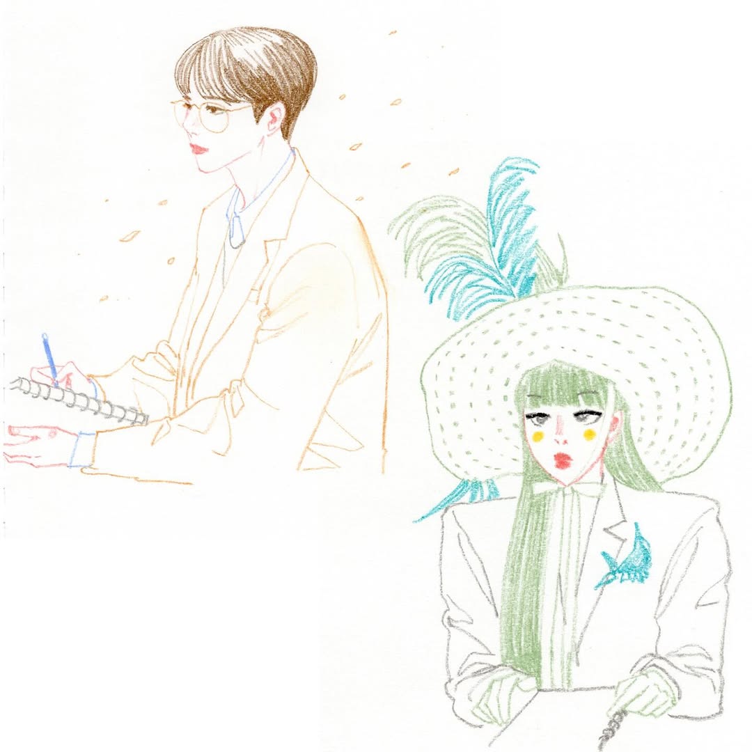 kijeongholic's tweet photo. Kyoungchal-nim (Spirit Fingers webtoon artist) made these art for the drama Spirit Fingers🌈🎨 https://t.co/BG3u9N9na5