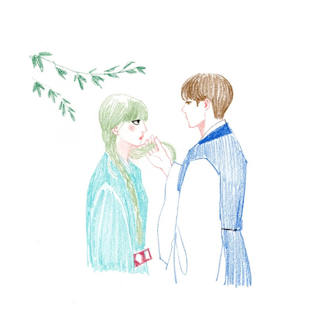 kijeongholic's tweet photo. Kyoungchal-nim (Spirit Fingers webtoon artist) made these art for the drama Spirit Fingers🌈🎨 https://t.co/BG3u9N9na5