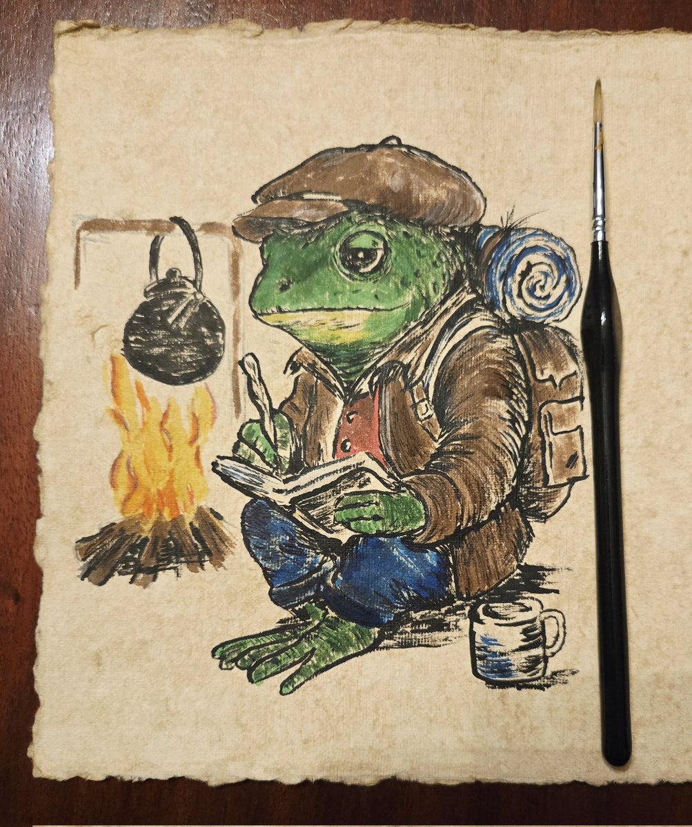 Ang_USL's tweet image. Just outside Kinroot Verge Wayfarer pauses his travels for the night. Though weariness clings to his limbs, he still writes an entry in his journal: &quot;Today I met a fox gathering herbs, whispering to the wind. A shake in the Vale is sensed. A stir within the roots...&quot;