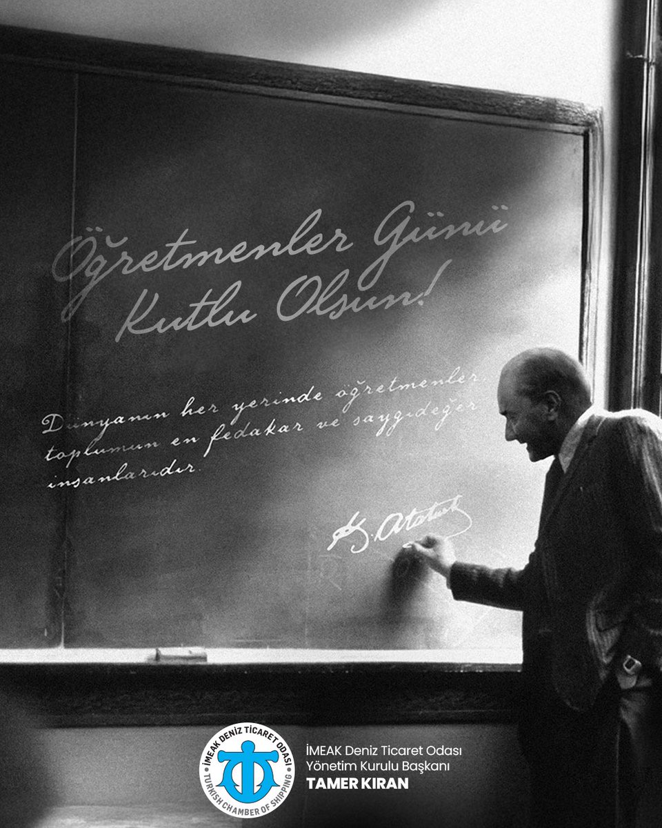 Cumhuriyetimizin kurucusu Gazi Mustafa Kemal Atatürk'e Başöğretmenlik ünvanının verilişinin yıldönümünde tüm öğretmenlerimizin Öğretmenler Günü’nü en içten dileklerimle kutluyorum.  

Bugün, her alanda olduğu gibi küresel denizcilik endüstrisi de hızlı ve köklü bir dönüşüm
