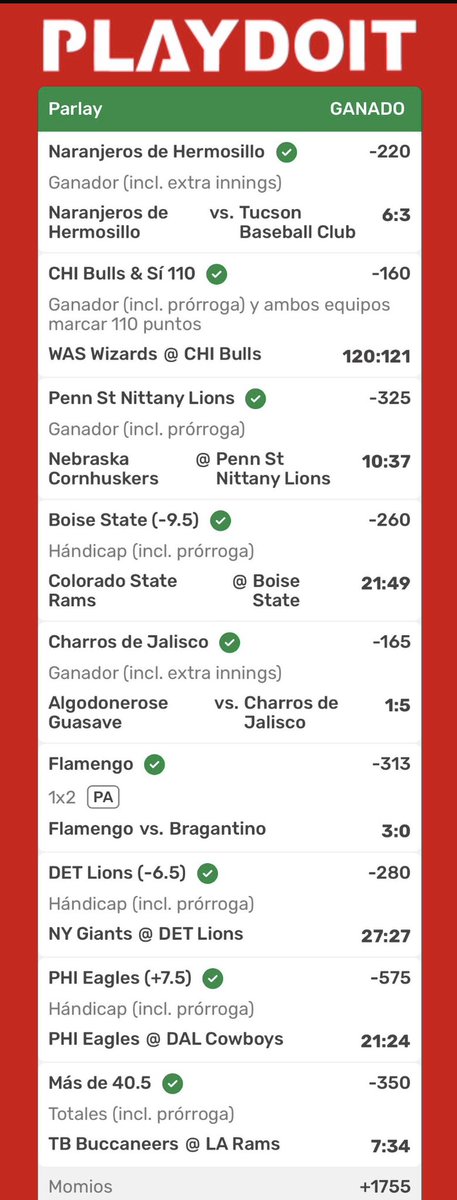 IvikPicks's tweet image. UN PARLAY SOÑADOR GANADOR
+1755 ALV ANDAMOS BRAVOSSSS DE BRAVOLANDIA EHH PERRITOS
#parlays