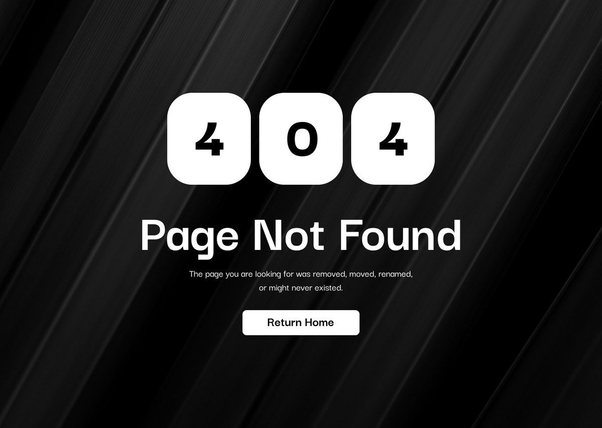 hiiiishai's tweet photo. Starting a new 404 Error Page mini series for web!

Here’s the first one: a clean, minimal 404 page with a dark theme and simple layout.

Turning a common error screen into something visually meaningful!

#UIDesign #WebDesign #404Error #DesignSeries https://t.co/L7IJRd3lHW