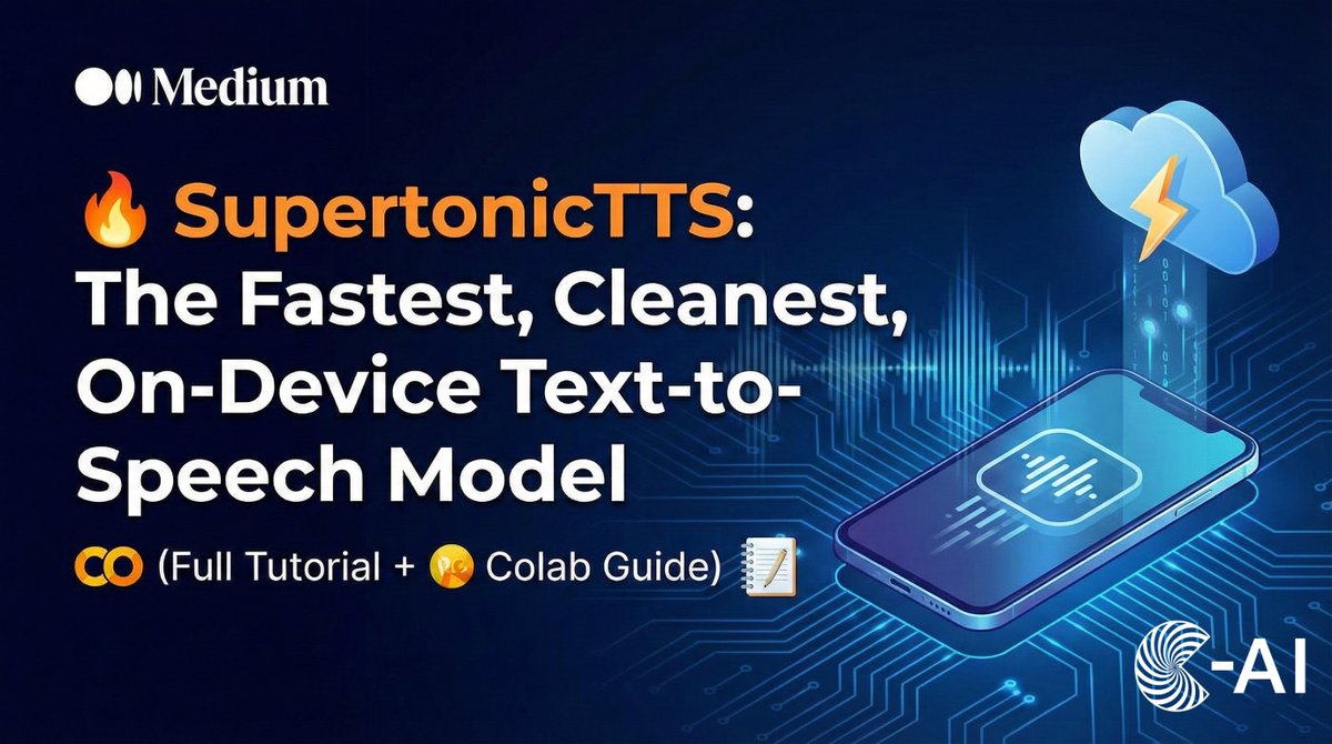 Data_Prof_SXR's tweet image. Just published a quick guide on using @Supertone_ai Supertonic TTS for ultra-fast offline speech generation. Check it out! 

🔗 koshurai.medium.com/supertonic-tts…