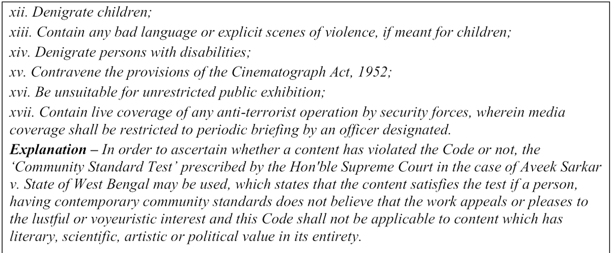 AroonDeep's tweet image. This is the new Code of Ethics under the IT Rules that the government is proposing to the Supreme Court. This applies to ALL digital media, including social media.
