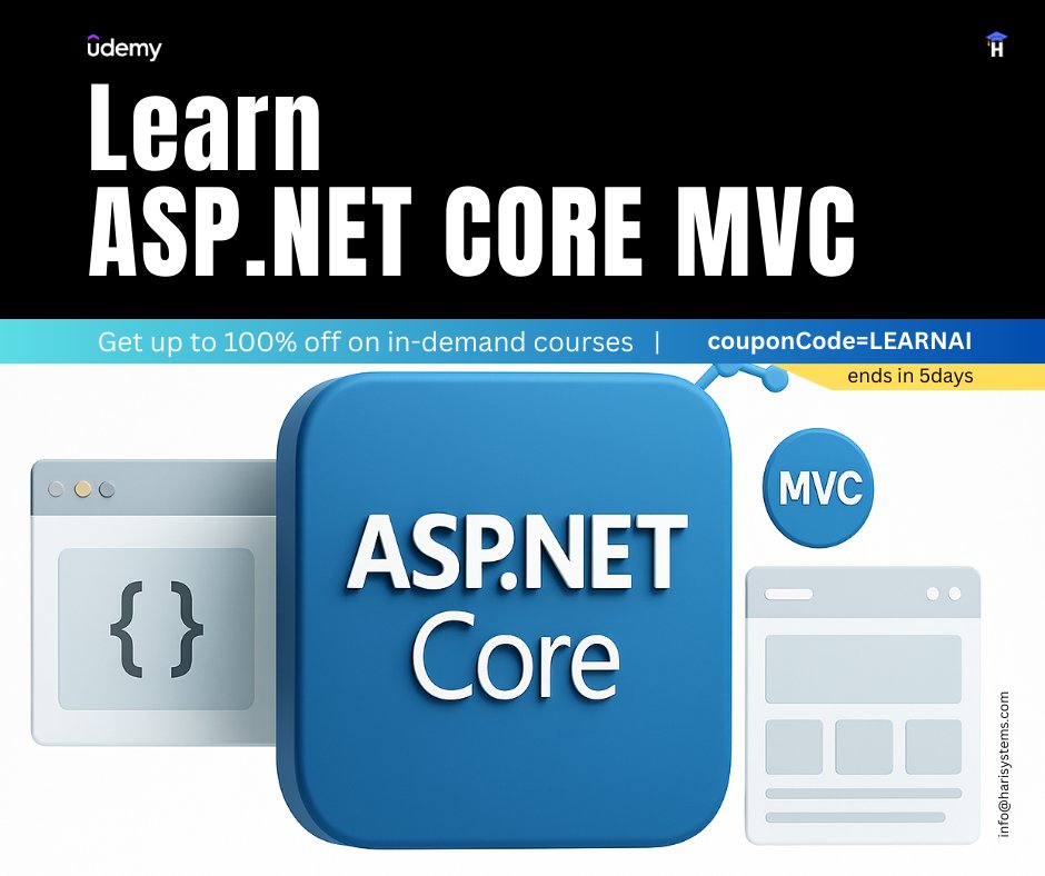 metlasudha's tweet image. Complete ASP.NET Core MVC 6: A Project guide 2025
udemy.com/course/aspnet-…
#aspnet #core #mvc #blackfriday #offer #udemy #free