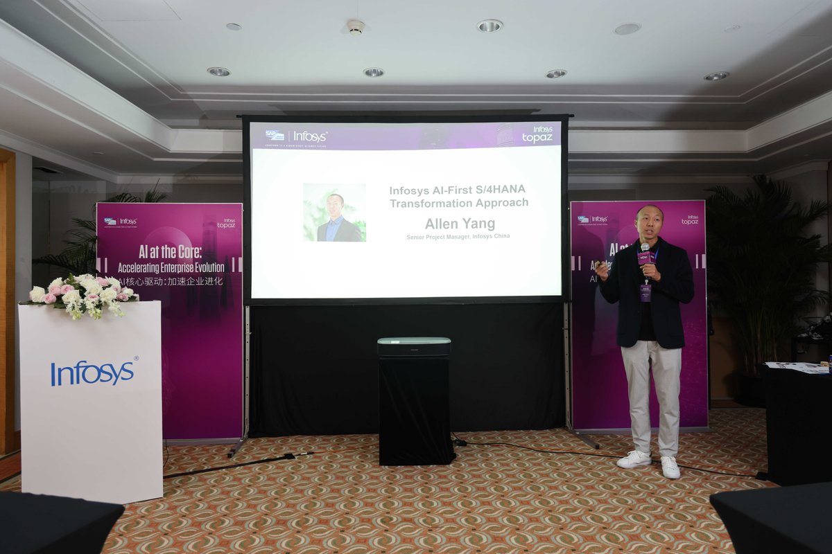 InfosysEvents's tweet image. AI at the core of enterprise evolution!

Allen Yang unpacked the Infosys AI-First S/4HANA Transformation Approach - driving predictive insights, automation &amp;amp; agility for the future of business.

#InfosysSAPShanghai #SAPInnovation #SAPCloud #InfySAPServices
