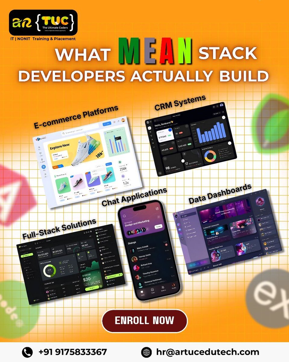 ar_tuc59391's tweet image. MEAN Stack devs build real products — e-commerce apps, CRMs, chat apps, dashboards &amp;amp; full-stack solutions.
Learn MongoDB, Express, Angular &amp;amp; Node.js and go job-ready with ARTUC.
🚀 Enroll Now
#MEANStack #FullStackDev #WebDev #MongoDB #Angular #NodeJS #ExpressJS #TechCareer