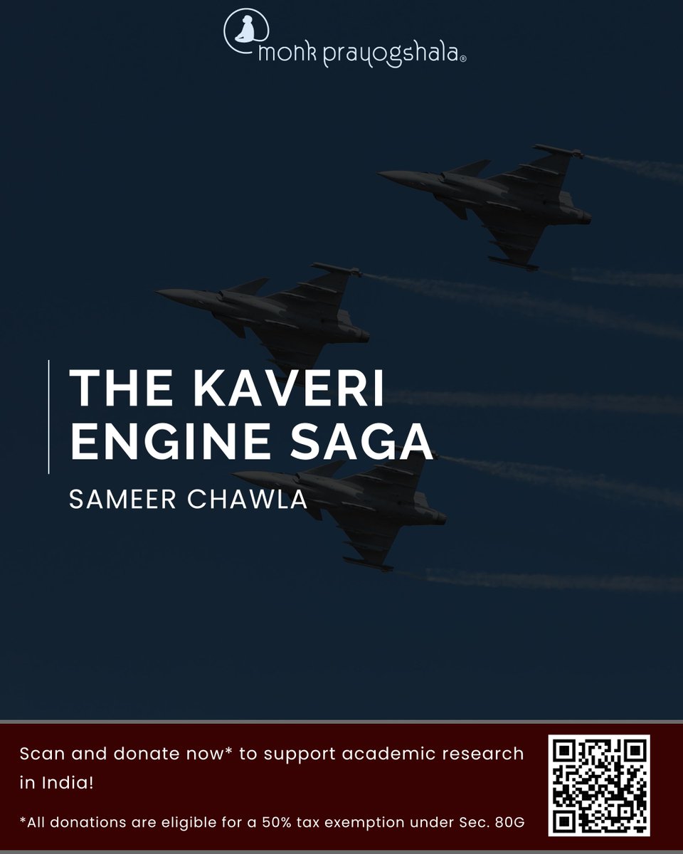 monkprayogshala's tweet image. 📌 #BlogAlert
Read Sameer Chawla’s “The Kaveri Engine Saga” in this week’s blog!
Link: buff.ly/P7ikoFW

💛 Support independent academic research in India! Your donations are now eligible for 50% tax exemption under section 80G.
🔖 Donate now: buff.ly/e3QVJyV