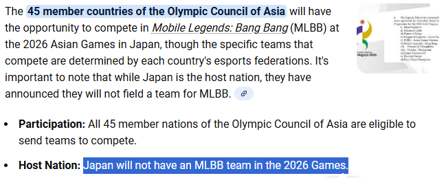 u2esportsorg's tweet photo. Asian Games 2026 
JAPAN MLBB チームありません？🦁 https://t.co/2xUhHtoc0r