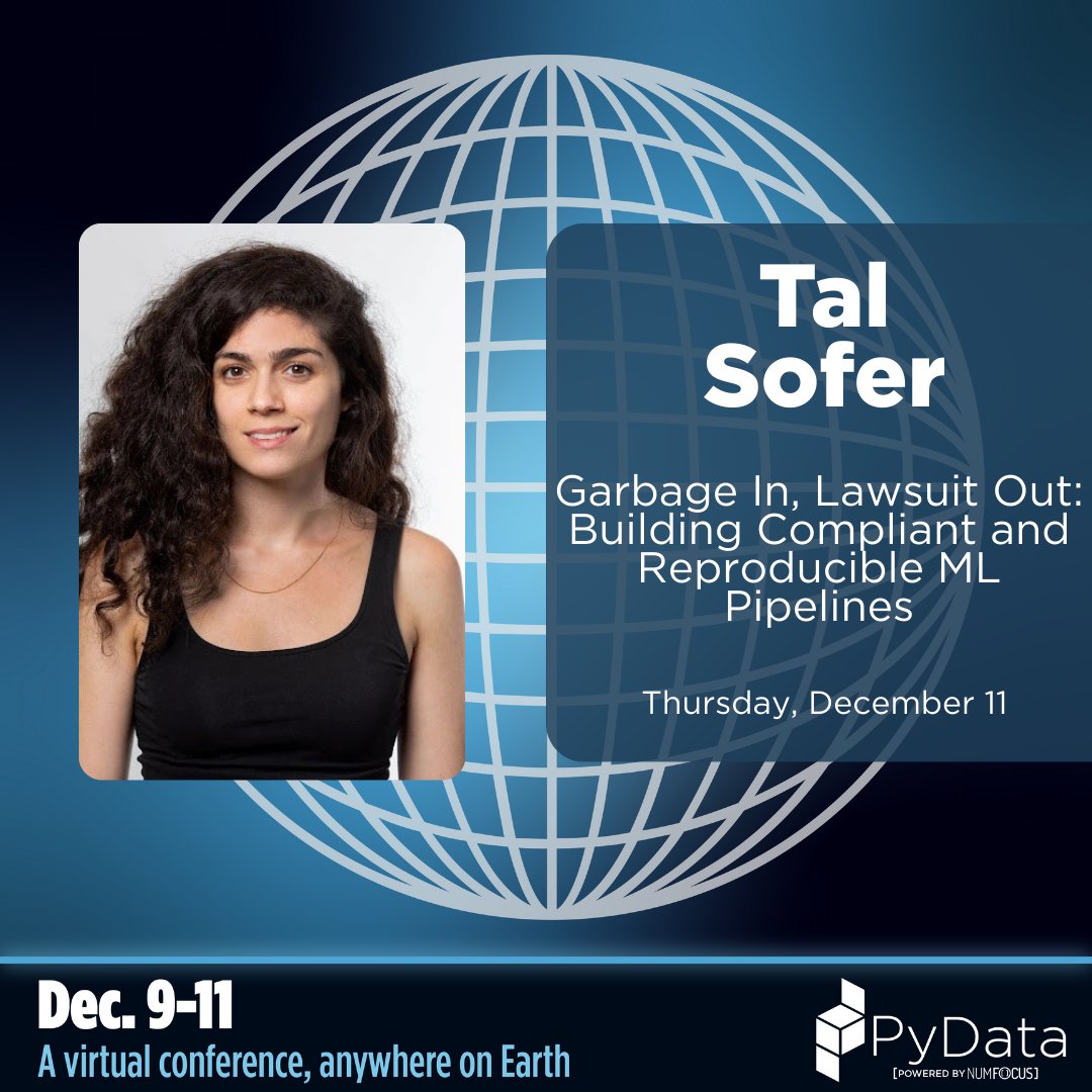 PyData's tweet image. In the race to ship AI, most teams are building workflows that look great in dashboards but fall apart under legal, regulatory, or ethical pressure. Check out Tal Sofer’s PyData Global talk for the blueprint for ML you can defend in court, and still ship on time!…