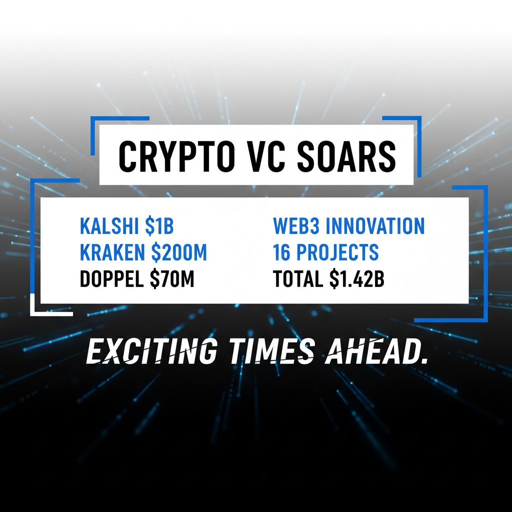 CoinNewsSpan_'s tweet image. Kalshi dominates crypto VC with a $1B raise Kraken follows with $200M Doppel grabs $70M Web3 innovation is booming totaling $1.42B across 16 projects Exciting times ahead

KalshiHQ krakenfx Let&apos;s build

#cryptovc #web3 #funding #kalshi #kraken #DeFi
