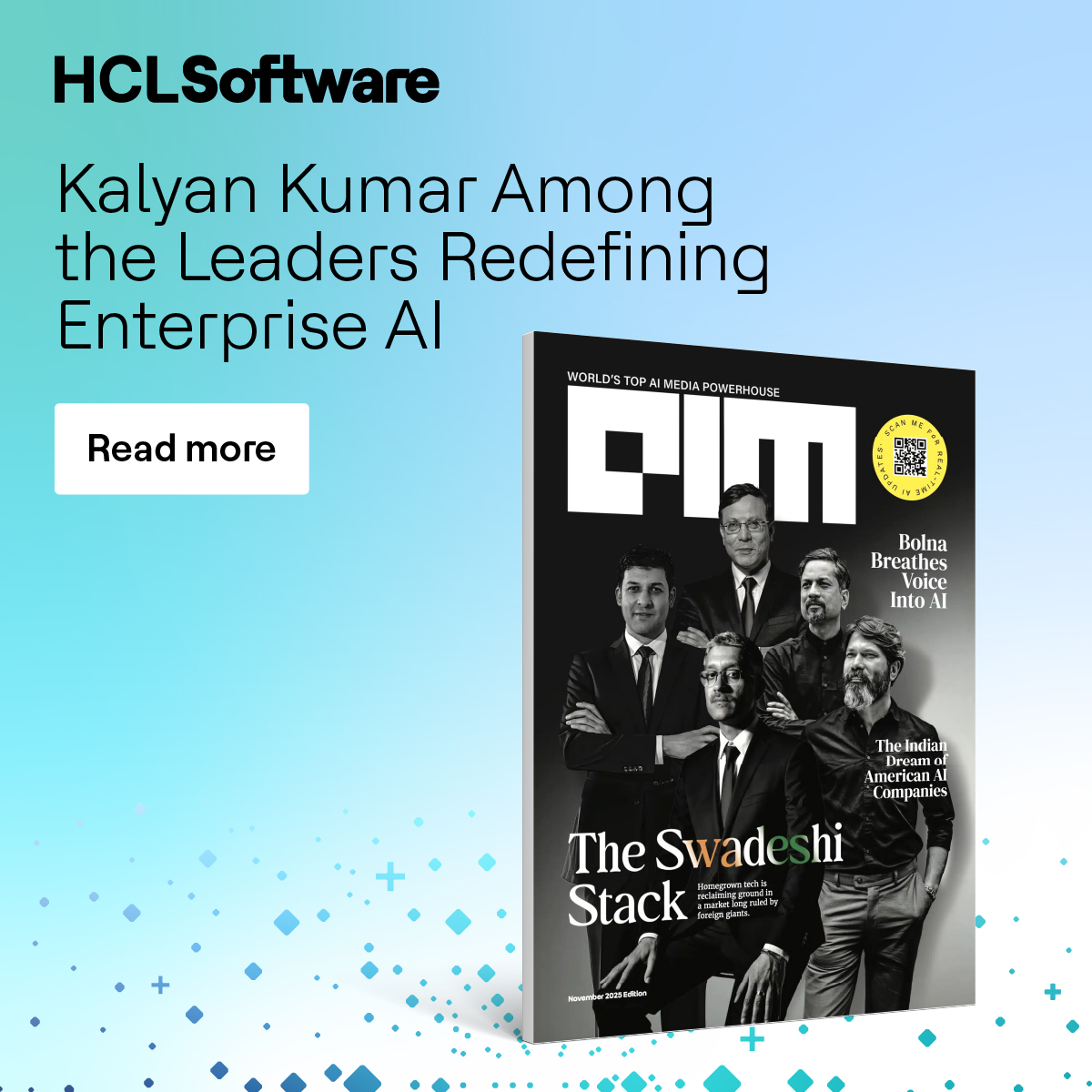 HCLSoftware's tweet image. Congratulations to Kalyan Kumar, CPO of #HCLSoftware, featured in the November cover story of #AIM Magazine! The story highlights how HCLSoftware has led sovereign tech long before it became a movement.
A true testament to our India-first, global vision.
hclsw.co/yiirjp