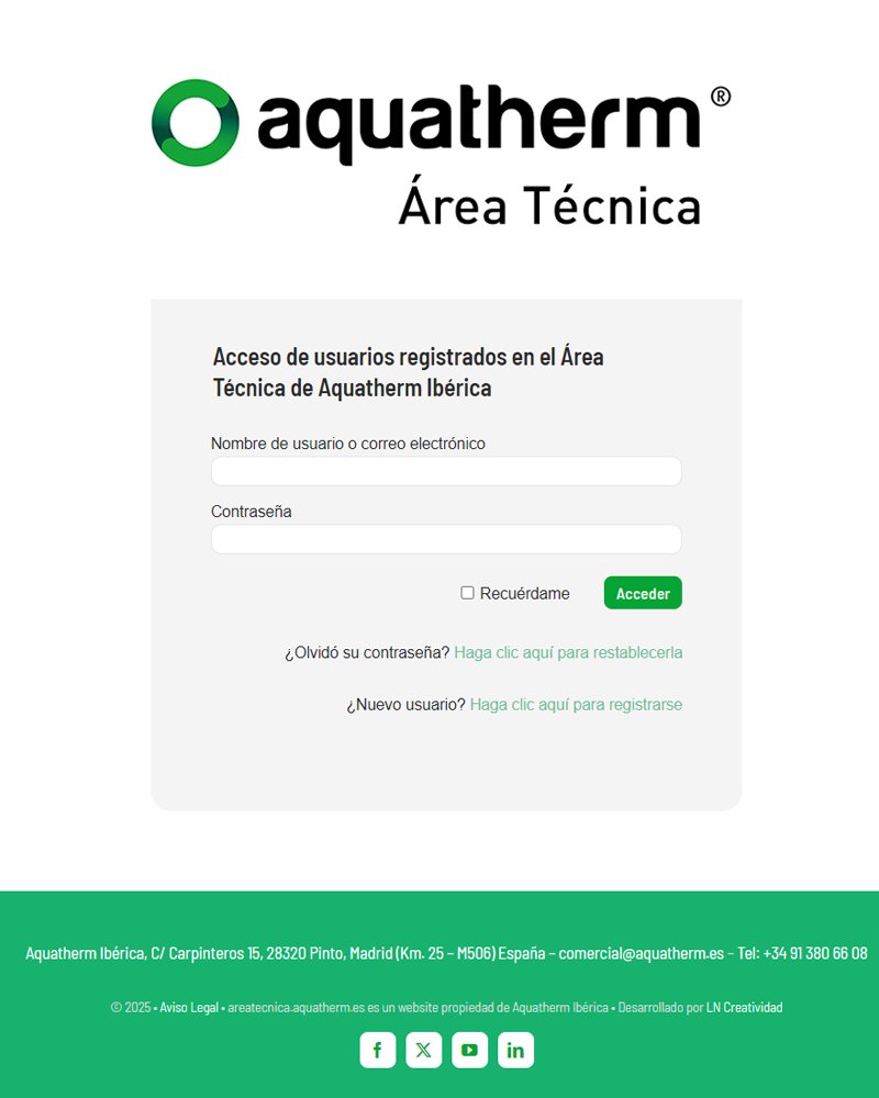 Aquatherm_ib's tweet image. Ya está disponible el nuevo Portal del Área Técnica de aquatherm ibérica: documentación técnica y soporte. Además, podrá descargar AquaTools v3 para dimensionar redes, calcular pérdidas de carga y optimizar sus proyectos.
Regístrese: areatecnica.aquatherm.es
