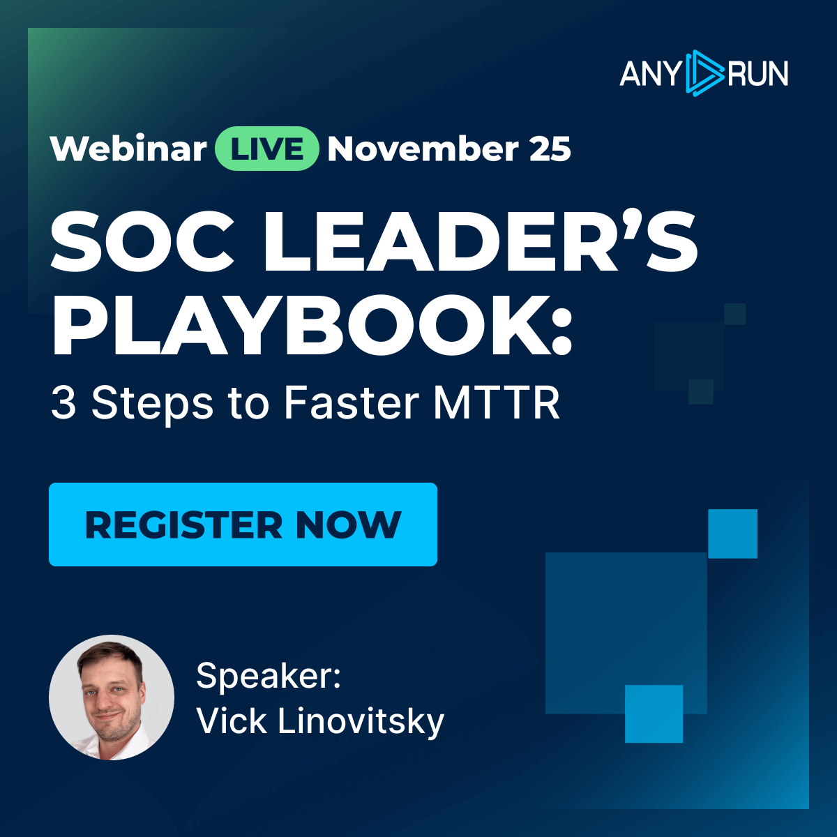 anyrun_app's tweet image. 📢 Live tomorrow! #ANYRUN’s experts will demonstrate how to:   
✅ Reduce MTTR by 21 minutes per incident 
✅ Ensure early detection of new attacks 
✅ Eliminate alert fatigue 
✅ Achieve a 3x performance boost 

Register and bring your team: anyrun.webinargeek.com/soc-leader-s-p…