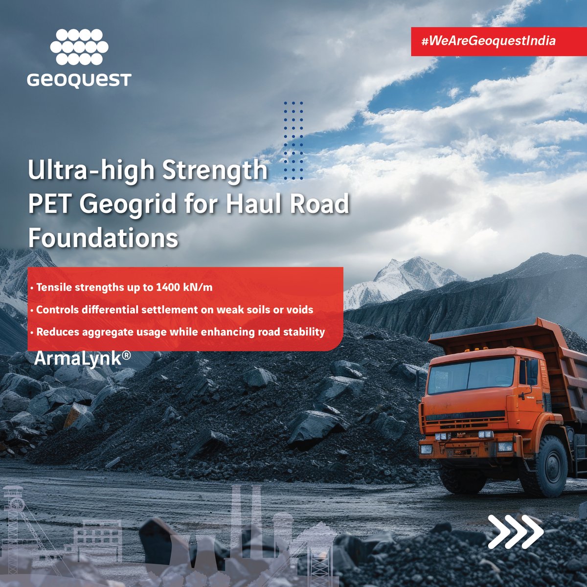 GeoquestIndia's tweet image. Mining demands roads for toughest loads.

Our engineered solutions deliver technical strength, modular durability, &amp;amp; mining-scale resilience. 

#MiningIndustry #HaulRoads #DurableInfrastructure #MiningResilience #SustainableDesignEngineering #BuildBetterTogether #GeoquestIndia