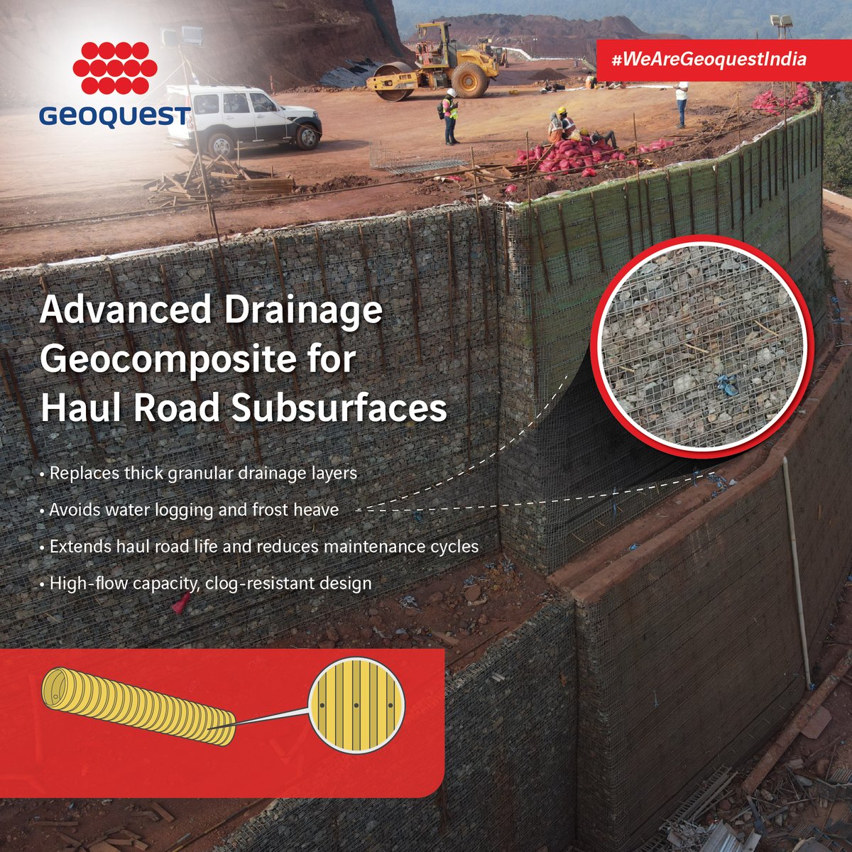 GeoquestIndia's tweet image. Mining demands roads for toughest loads.

Our engineered solutions deliver technical strength, modular durability, &amp;amp; mining-scale resilience. 

#MiningIndustry #HaulRoads #DurableInfrastructure #MiningResilience #SustainableDesignEngineering #BuildBetterTogether #GeoquestIndia