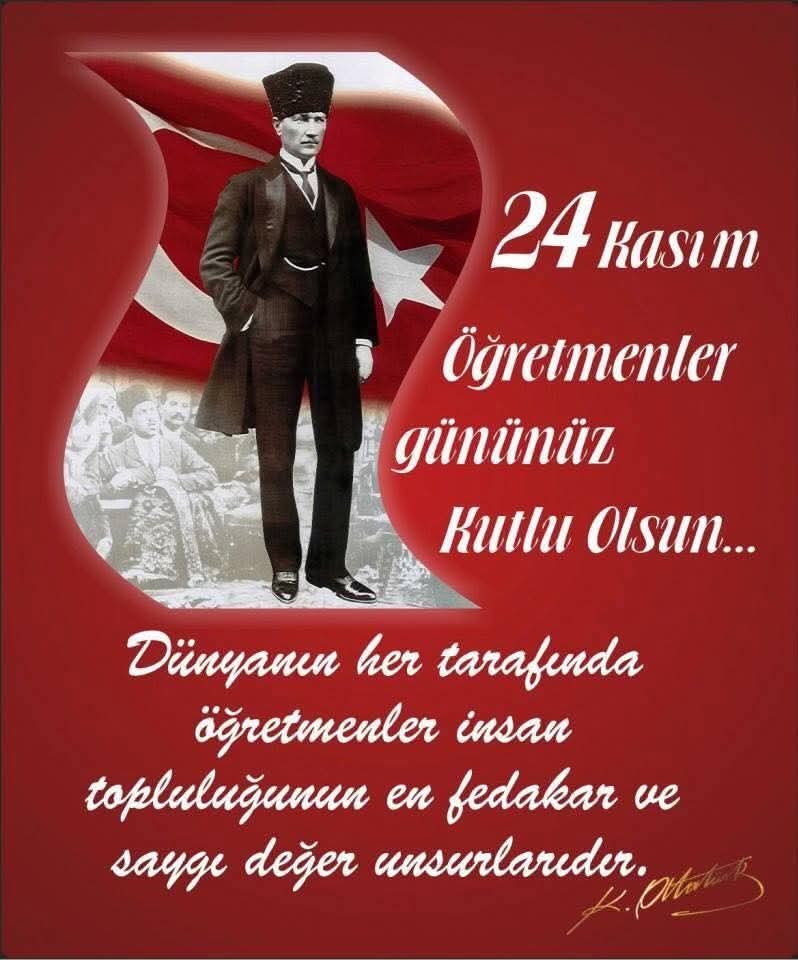 Gazi Mustafa Kemal Atatürk'e Başöğretmenlik ünvanının verildiği bu günde sevgi ve fedakârlık timsali tüm saygıdeğer öğretmenlerimizin Öğretmenler Günü kutlu olsun.
#Atatürk 
#24kasım 
#ÖğretmenlerGünü