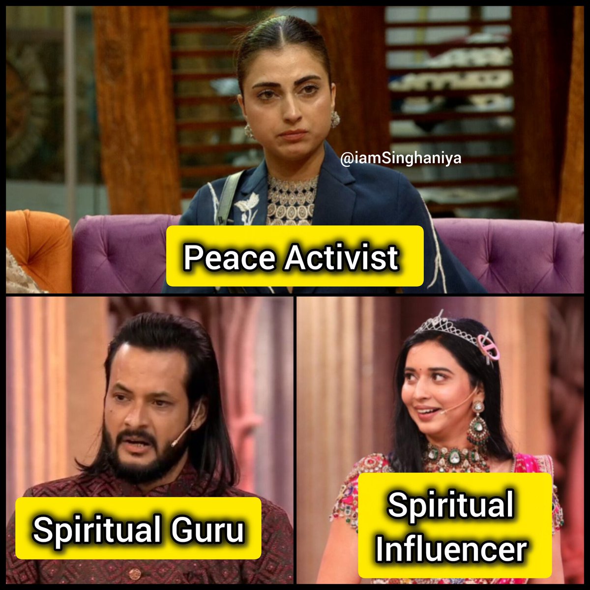 IamSinghaniya's tweet image. The Biggest Scam of #BB19 

Fake Activist
Fake Baba
Fake Influencer