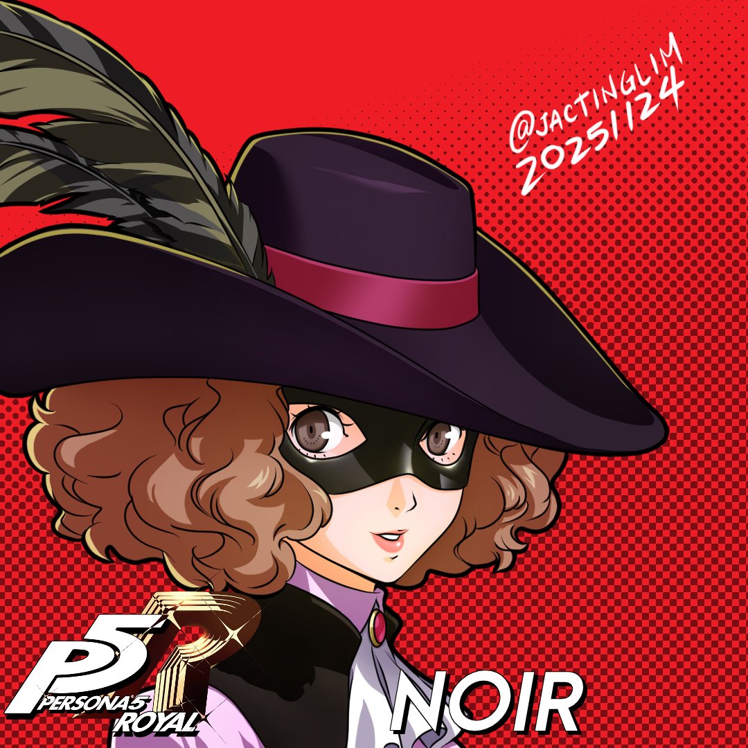 Next on my $7 Ko-fi headshots art commission #Persona5 series is Noir! Watch me stream #Persona5Royal on <a href="/evawally12/">EvaWally🤖🤖</a> Sundays 9pm PH time!