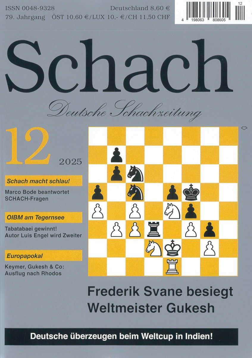 euroschach's tweet image. Offensichtlich haben wir schon Dezember 😃♟️, die Zeitschrift Schach ist bereits bei uns eingegangen: euroschach.de/zeitschrift-sc…

Schaut bei Euro Schach in Dresden! 👋 #schach #chess #echecs #ajedrez #Wochenstart #dezember