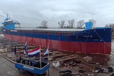 HeavyLiftPFI's tweet image. Meriaura’s first Ecotrader newbuild was launched and christened at the Royal Bodewes shipyard, the Netherlands, on November 14.

bit.ly/4iikssN
 
#heavylift #projectcargo #projectlogistics #projectforwarding #logistics
