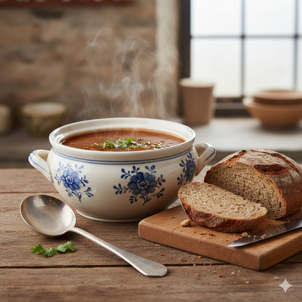 alex_a______'s tweet image. Suppenterrine, reich gefüllt.
Das Brot liegt nebenbei, so 
schmeckt das Glück im Augenblick.