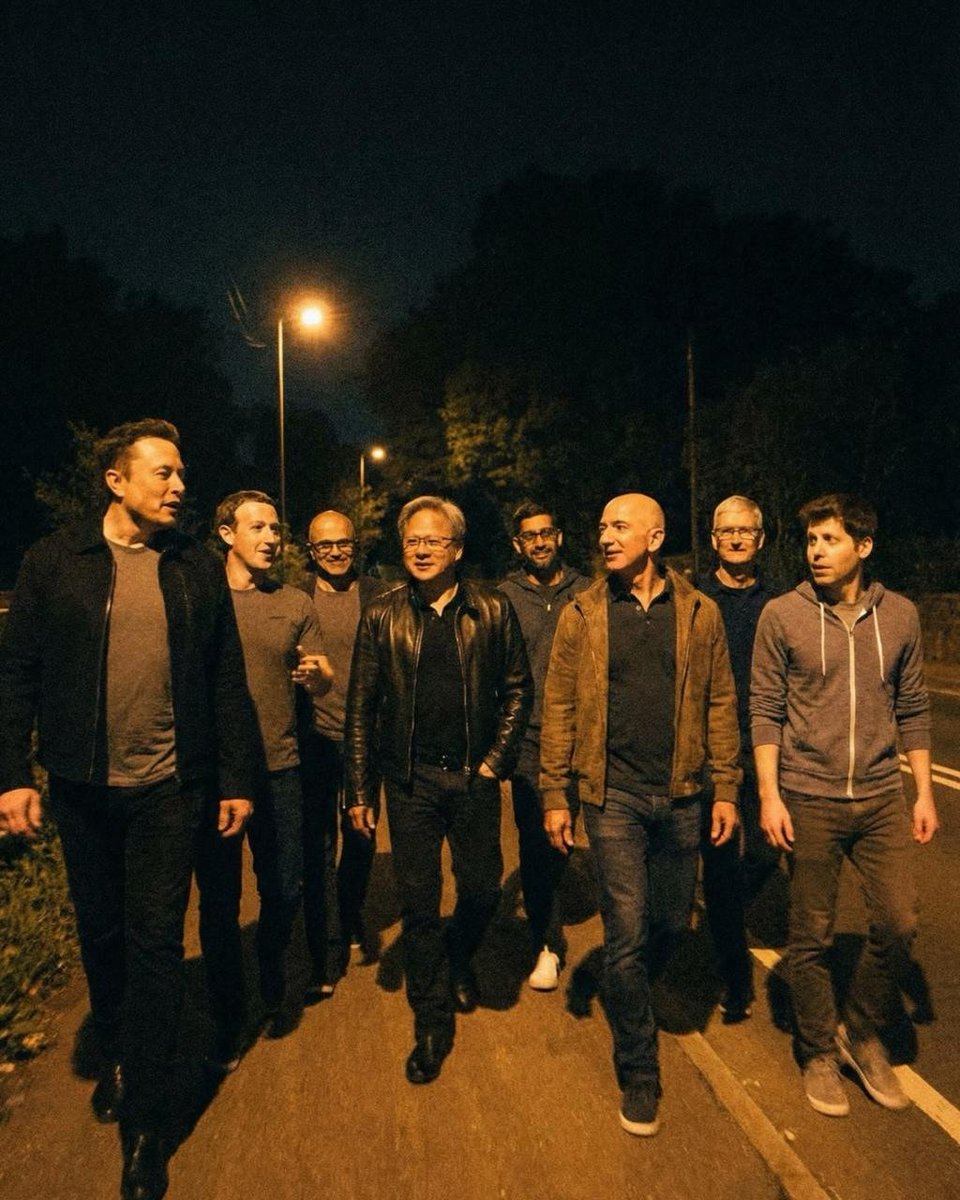 prakashvoid's tweet image. Me going on a stroll with my bois #NVIDIA #Google #Microsoft #Grok