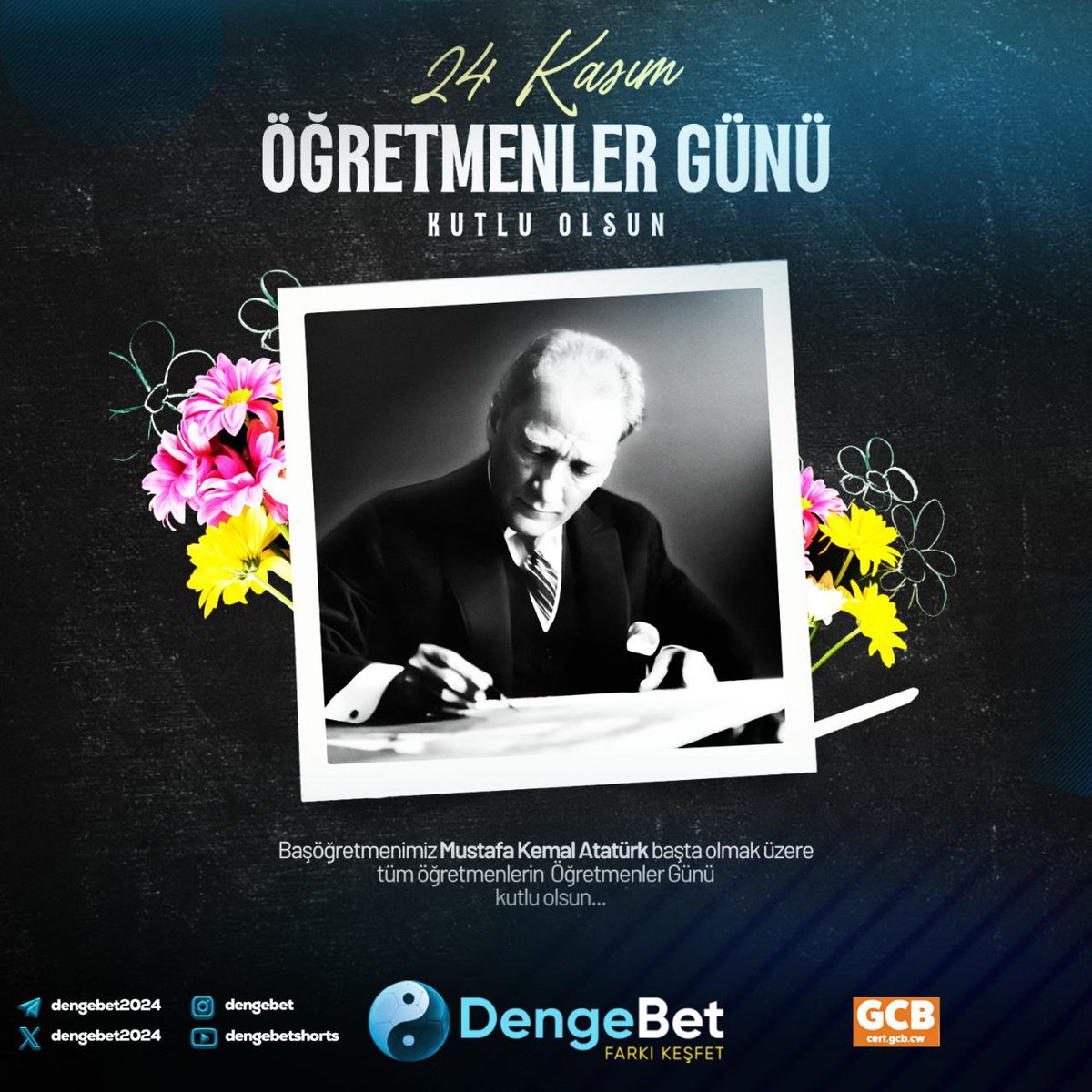 Baş Öğretmen Mustafa Kemal Atatürk Başta Olmak Üzere, Tüm Öğretmenlerimizin 24 Kasım Öğretmenler Günü Kutlu Olsun!
#öğrtmenlergünükutluolsun 
#24kasım #24kasımöğretmenlergünü