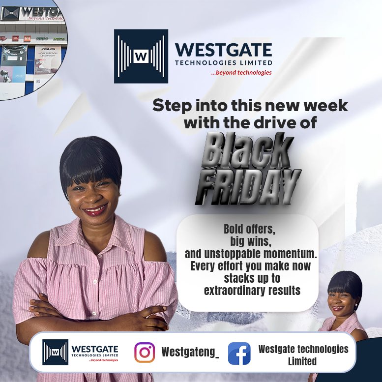 westgateng_'s tweet image. Black Friday Week is here! The countdown is over!! — and the deals are louder than ever!!!
Unbeatable deals. Limited stock. Don’t sleep on this. Get ready to save BIG at Westgate Technologies. 🖤💻🔥
#fypシ❤️💞❤️ #blackfriday #westgatetechnologies