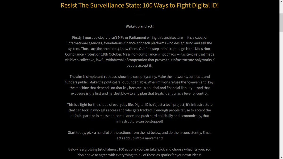 Permagardenet's tweet image. Hear hear.
Technofascism or freedom?
I know which I prefer.
If you choose freedom, maybe start here...
massnoncompliance.com/resist-guide