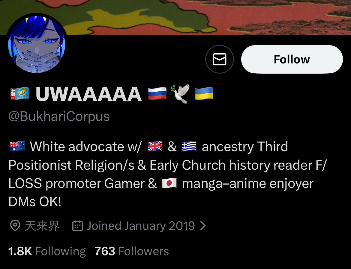 Absolutely bonkers bio here. White advocate, but also Greek! And a weeb!!
