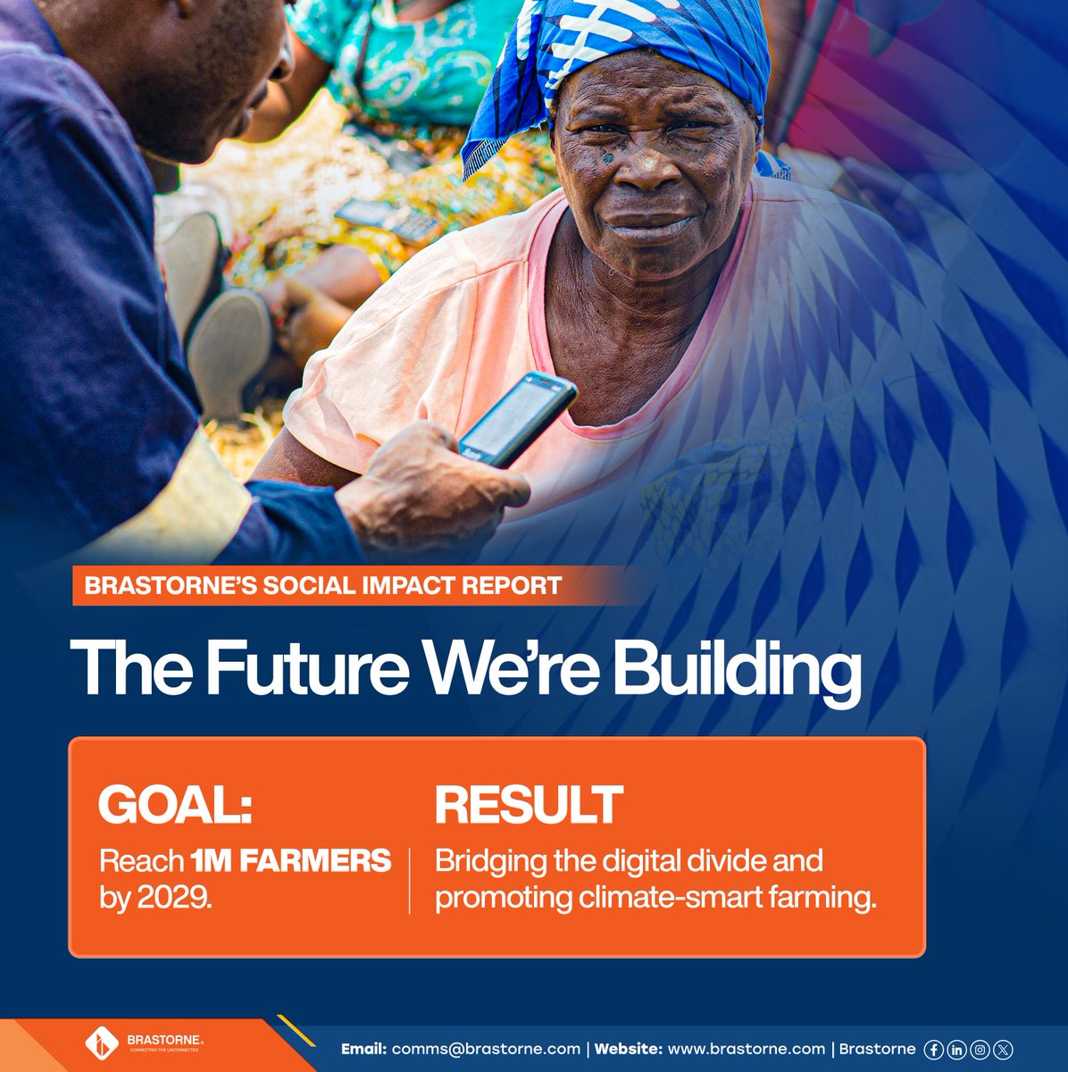 The Future We’re Building

By 2029, Brastorne’s mAgri platform aims to reach 1 million farmers across Zambia, bridging the digital divide and promoting climate-smart farming.

Read the Zambia Impact Report: brastorne.com/wp-content/upl…

#SustainableInnovation #AgriTechAfrica