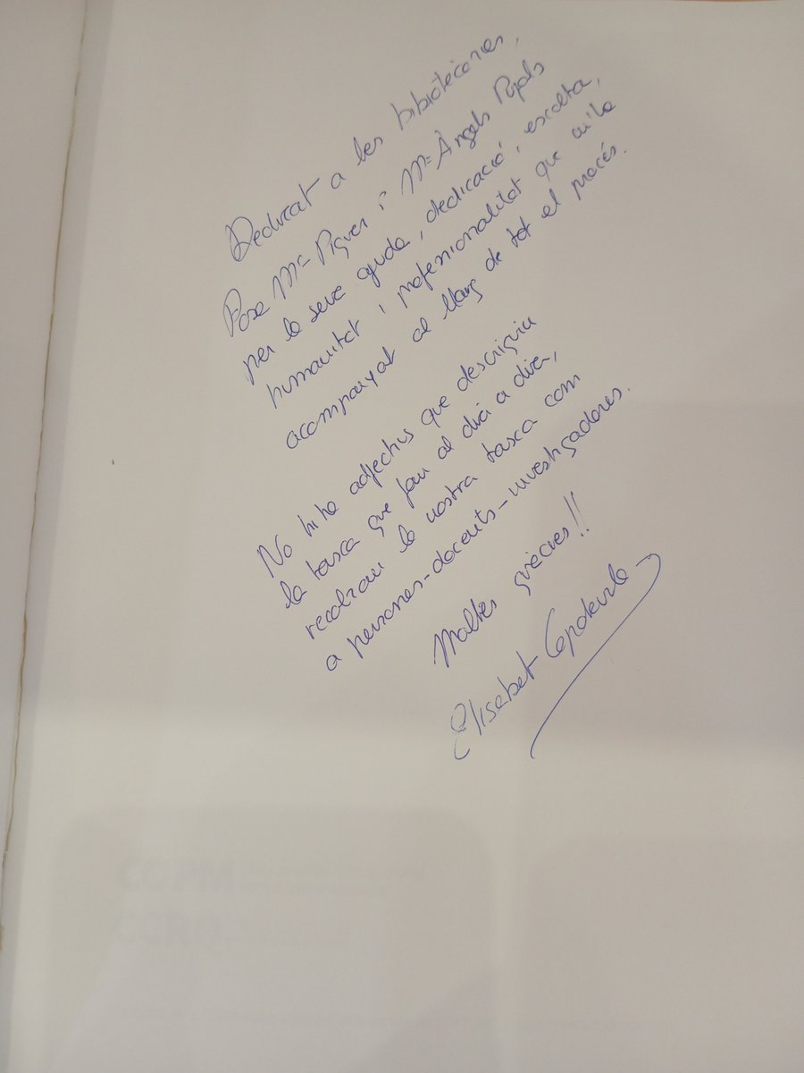 EuitBiblioteca's tweet image. 😀Moltes gràcies Dra. Elisabet Capdevila per l'emotiva dedicatòria que ens has fet en la teva tesi doctoral a les bibliotecàries de la @euit_terrassa, @RosaPiqu i @mangelspbarniol 

🎉Et desitgem tot l'èxit del món! 

👉Disponible al #CatàlegEUIT📎 euit.koha.es/cgi-bin/koha/o…