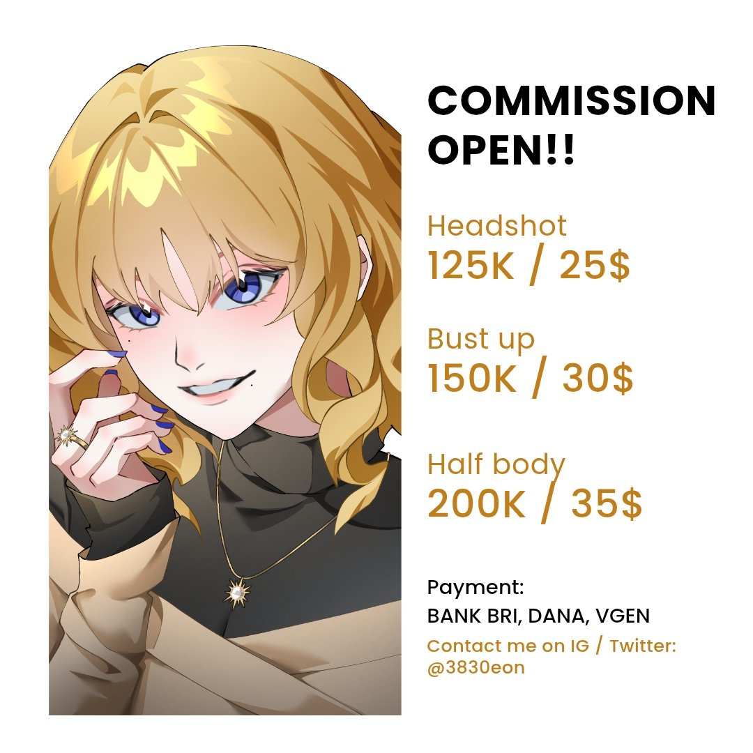 ‼️EYON's COMMISSION OPEN

Hello! I open for 5 slots. Just dm me if you're interested! (⁠づ⁠￣⁠ ⁠³⁠￣⁠)⁠づ
More info, samples: eyons.carrd.co
$ available on vgen.co/3830eon

RTs and LIKEs are appreciated!
#VGenComms #CommissionsOpen