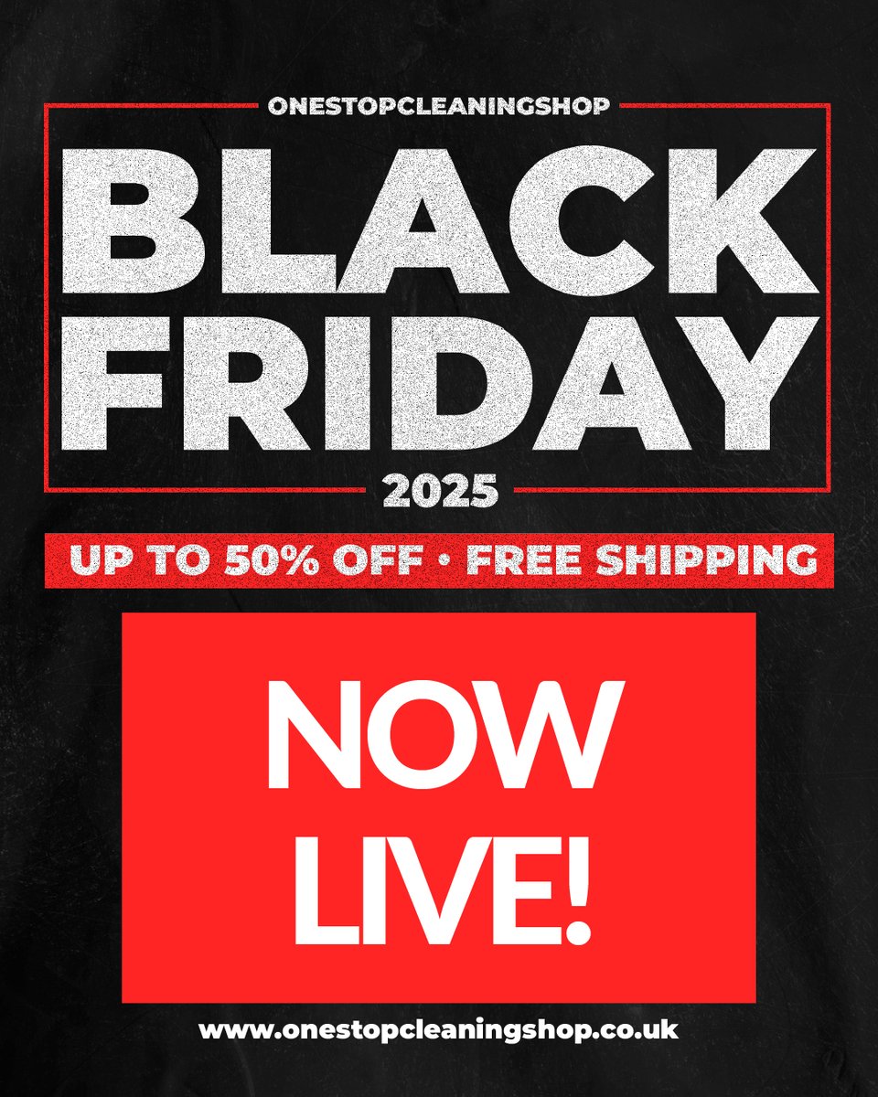 OSCSuk's tweet image. 📢📢📢

Our Black Friday event IS NOW LIVE!

onestopcleaningshop.co.uk

#BlackFriday #BlackFriday2025 #Live #LinkInBio