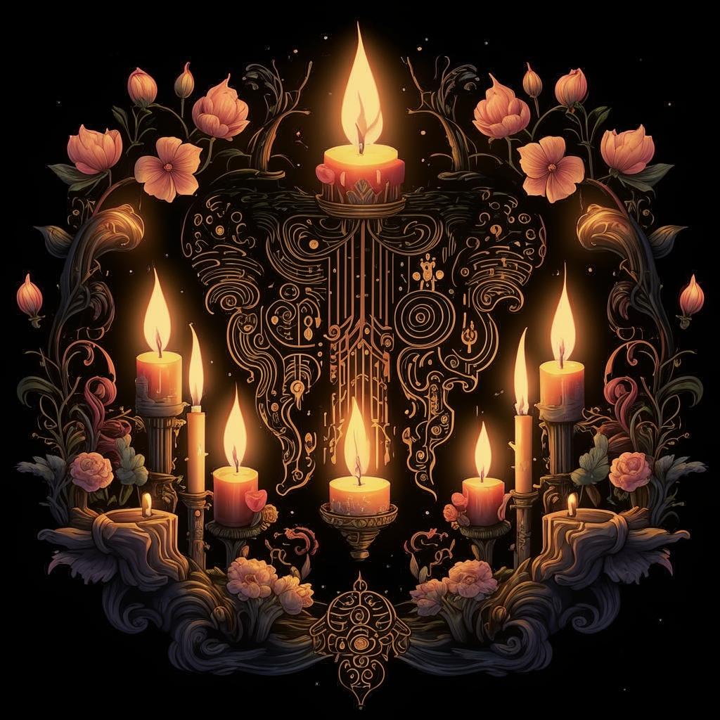 masterkey077's tweet image. #neuralnetwork #art #rarible #candles #flowers #nft
