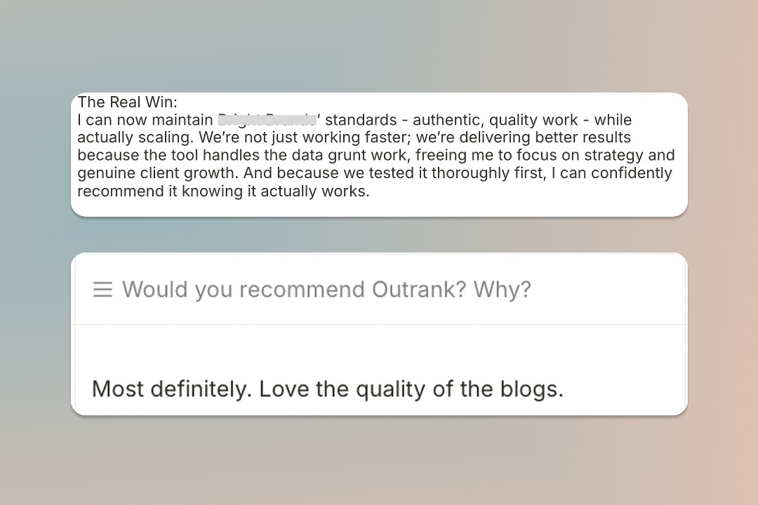 一位 Outrank 用户刚刚写了这条消息👇
这对我打击很大——因为这正是我创建 Outrank 的原因。
在 Tweet Hunter / Taplio 的早期,我们曾苦苦挣扎于 SEO 的困境。
我们既没有时间每周撰写高质量的内