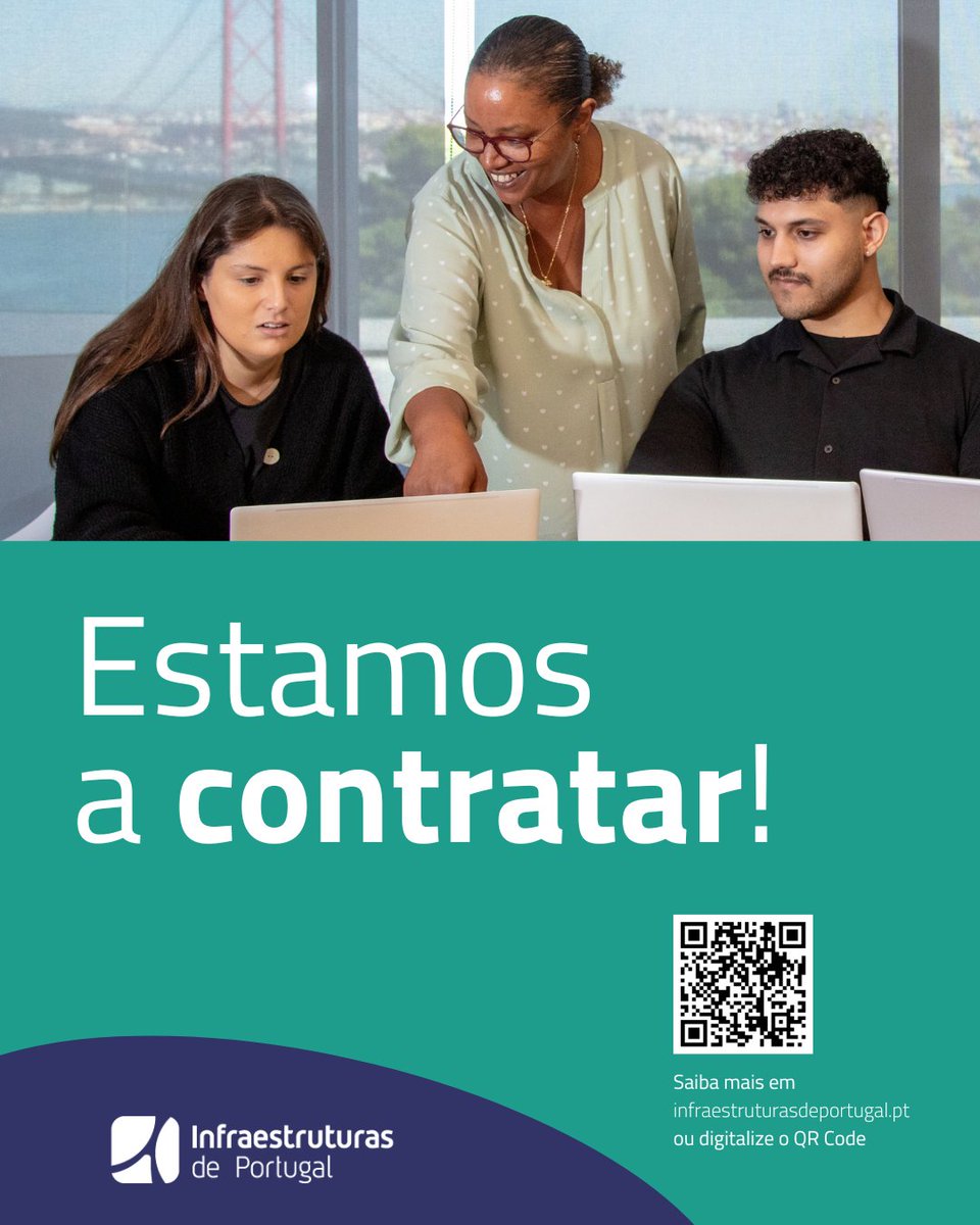 Nova semana, novas oportunidades! 📣
 
Estamos a reforçar as nossas equipas e o seu talento pode fazer a diferença!

🔗 Consulte todas as oportunidades disponíveis: infraestruturasdeportugal.pt/pt-pt/carreiras

#InfraestruturasdePortugal
#Emprego
#Recrutamento
#Engenharia
#CarreirasIP