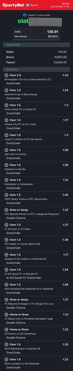 OlakTv's tweet image. TODAYS TIP 

Check Telegram for Code 🧑‍💻 
t.me/OLATIPS123