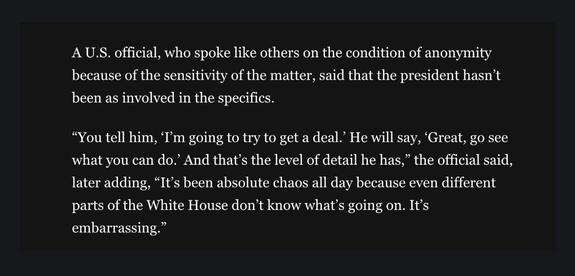 More evidence of the total dysfunction in the Trump administration. The State Department didn't know about Witkoff's "peace plan", congressional GOP didn't know, the US IC didn't know, and apparently even Trump didn't know the detail.

Complete chaos. 
washingtonpost.com/world/2025/11/…