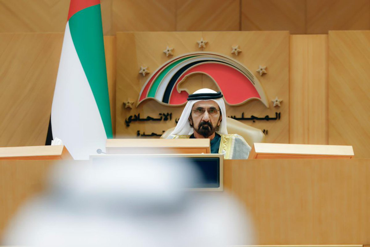 HHShkMohd's tweet image. شهدت اليوم افتتاح دور الانعقاد الجديد للمجلس الوطني الاتحادي نيابة عن أخي رئيس الدولة حفظه الله. 
دعوتنا المتجددة للمجلس بأن يكون صوتاً للوطن والمواطن.. وأن يكون داعماً ومسانداً لفريق حكومة الإمارات.. وفي دعم مسيرتنا الاقتصادية وتماسكنا الاجتماعي ومستقبل أجيالنا القادمة. نسأل…