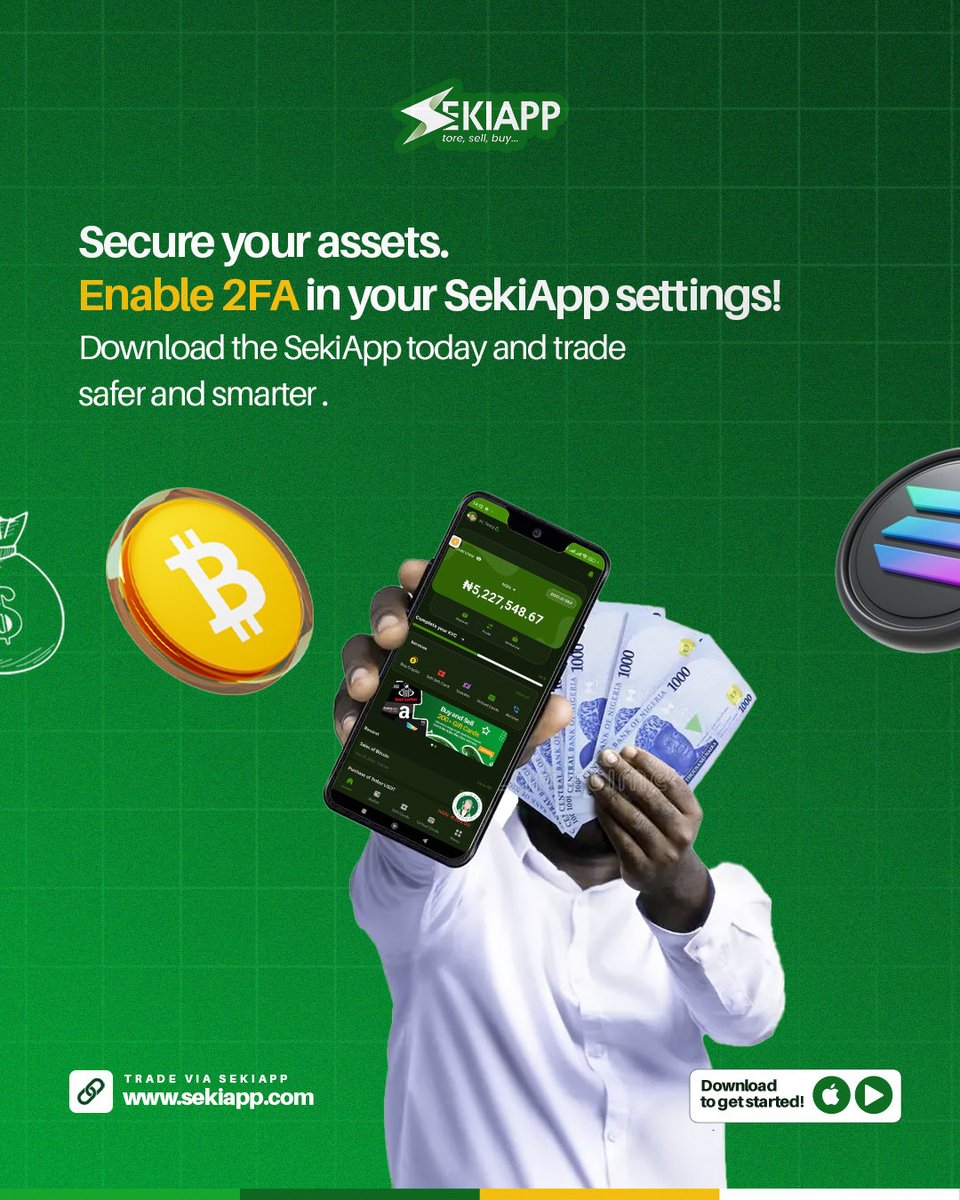 Seki_APP's tweet image. Your money shouldn’t be an easy target. 🔐

Level up your security with two simple moves:
Strong Transaction PIN ✔️
2FA turned ON ✔️
That’s how you make your account unhackable

Protect your assets the smart way — activate 2FA on SekiApp today. ⚡💛
#SekiApp #AccountSecurity