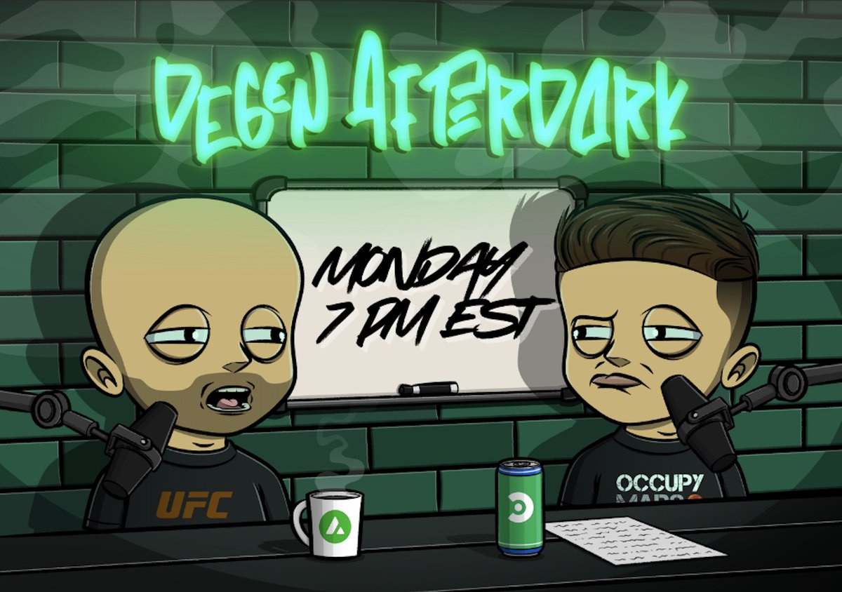 gmgm 😎

today is DEGEN AFTERDARK—aka the weekly ritual where we pretend to act serious for 45mins before the chaos begins 😂

7pm EST. 
bring:
✔️ questions
✔️ curiosity
✔️ unhinged energy

no scripts. no corporate voices. 
just builders + degens talking future. 

see ya!